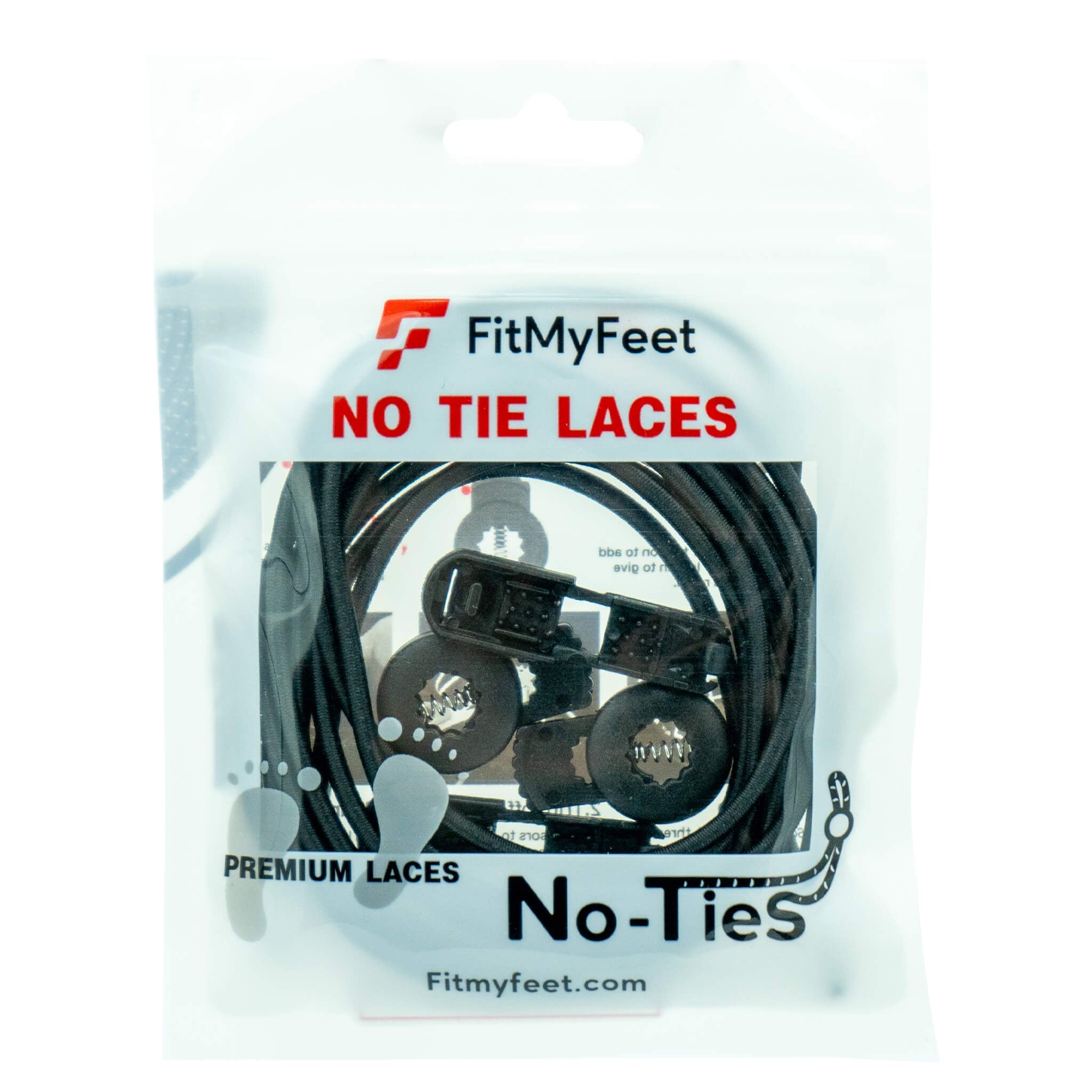 Fit My Feet No Ties Shoelaces in Plain Black