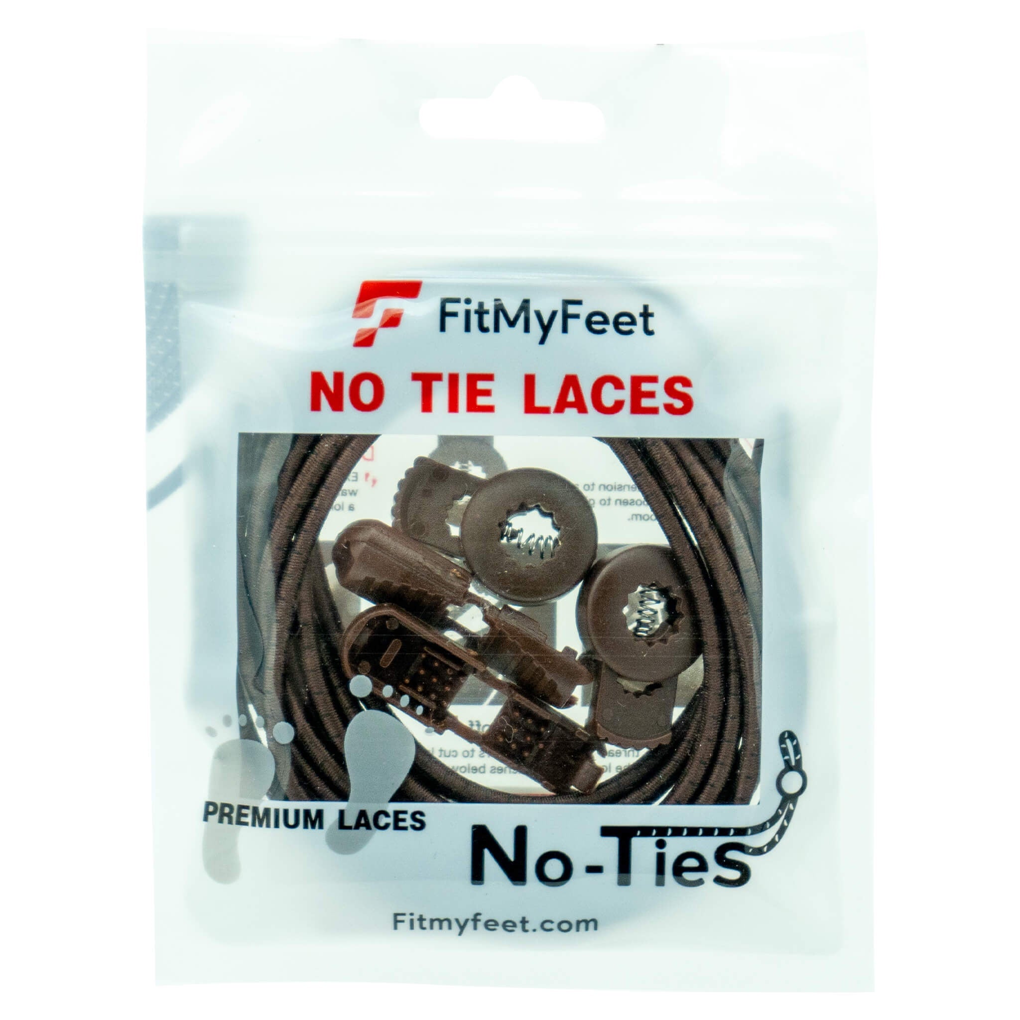 Fit My Feet No-Ties Shoelaces in Brown and Black