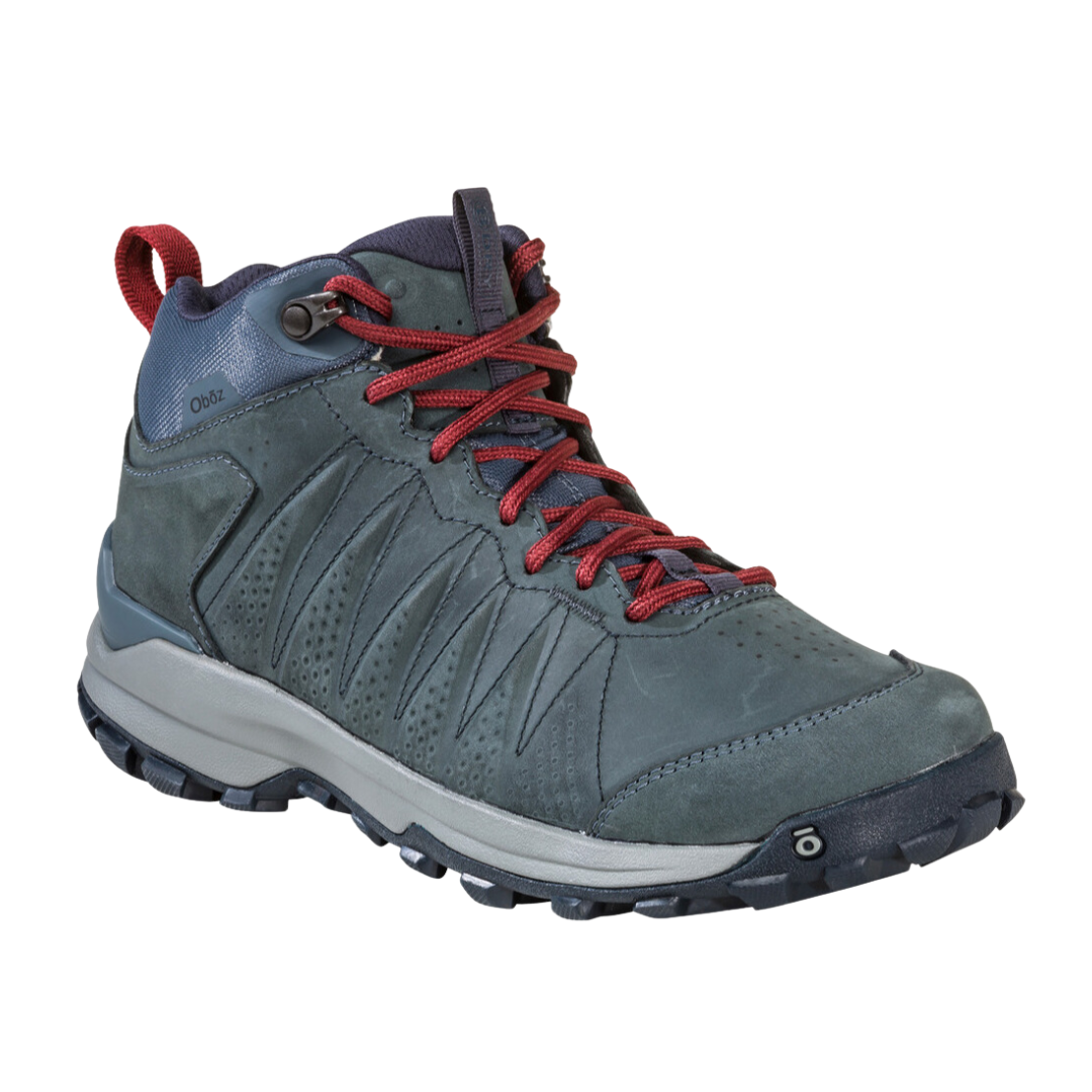 Angled view of Women's Sypes Mid WP hiking boot in Slate – featuring a durable waterproof upper, cushioned and responsive midsole, and a trail-capable outsole for comfortable, all-purpose outdoor performance.