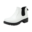 Side View of Women’s Alegria Rowan boot in white – featuring a cushioned removable footbed, side zipper closure, and slip-resistant outsole for all-day stability.