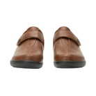 Front View of Women’s Alegria Danni loafer in saddle brown – featuring a rounded toe design, smooth leather upper, and cushioned footbed for a secure and comfortable fit.