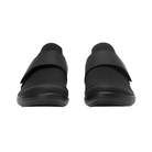 Front View of Women’s Alegria Khloe shoe in black nappa – featuring a rounded toe design, smooth leather upper, and cushioned removable footbed for a secure and comfortable fit.