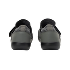 Back View of Women’s Alegria Dasher sneaker in charcoal – featuring a cushioned removable footbed, supportive heel counter, and slip-resistant outsole for lasting comfort.