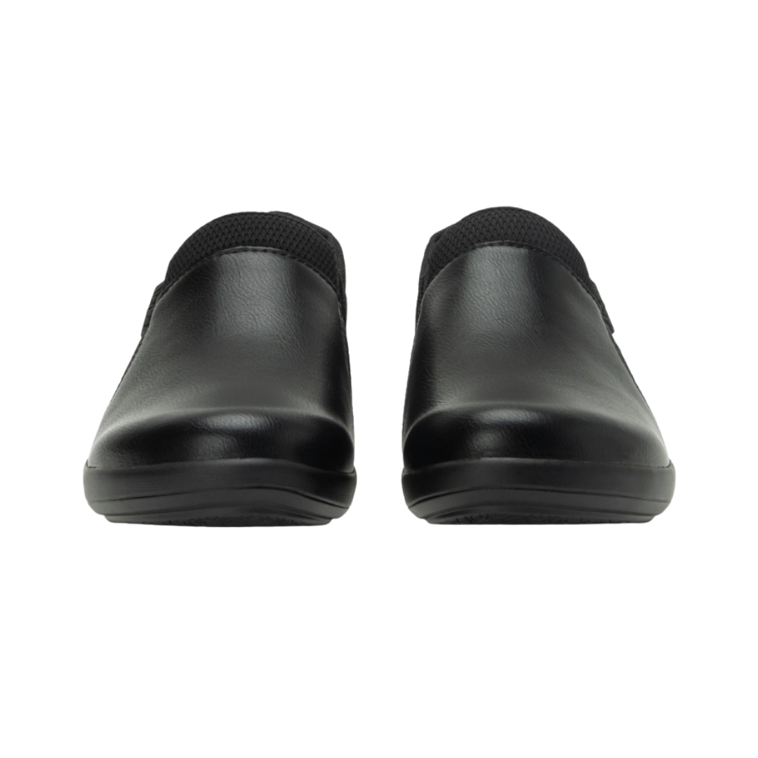 Front View of Women’s Alegria Verona sandal in aqualita – featuring an open-toe design, three adjustable hook-and-loop straps, and cushioned cork and memory foam footbed for a secure and comfortable fit.