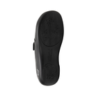 Bottom View of Women’s Alegria Joleen shoe in Class Act black – featuring a slip-resistant patterned outsole, durable tread design, and lightweight construction for secure footing.