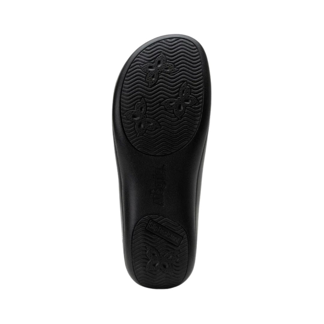 Bottom View of Women’s Alegria Keli shoe in Tarot print – featuring a slip-resistant patterned outsole, durable tread design, and lightweight construction for secure footing.