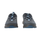 Front View of Women’s Alegria Roll On sneaker in blue whisper – featuring a rounded toe design, breathable mesh upper, and cushioned removable footbed for a secure and comfortable fit.