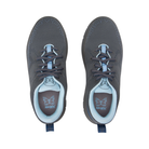 Top View of Women’s Alegria Roll On sneaker in blue whisper – featuring a cushioned removable footbed, breathable mesh upper, and slip-on design for easy wear.