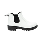 Side View of Women’s Alegria Rowan boot in white – featuring a cushioned removable footbed, side zipper closure, and slip-resistant outsole for all-day stability.