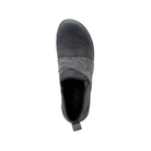 Top View of Women’s Alegria Savvie Cinder Sandal in Grey – featuring a stylish leather upper, adjustable straps for a secure fit, and a cushioned footbed for all-day comfort.
