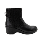 Side View of Women’s Alegria Scarlett boot in black – featuring a cushioned footbed, side zipper closure, and slip-resistant outsole for all-day wear.