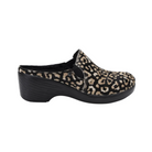 Side View of Women’s Alegria Sereniti shoe in Tundra – featuring a mild rocker outsole that promotes proper posture and natural gait, dual elastic gores for easy slip-on access and a secure fit, and a structured silhouette designed for all-day professional wear.