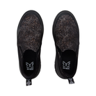 Top View of Women’s Alegria Shift Lead shoe in Creature Comfort black – featuring a cushioned removable footbed, smooth leather upper, and slip-on design for easy wear.