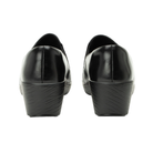 Back View of Women’s Alegria Skylar sandal in black – featuring a cork footbed, supportive heel strap, and slip-resistant outsole for all-day wear.