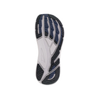 Bottom View of men’s Altra FWD Via Trail Shoe in Navy – Features include a grippy tread pattern that ensures traction and stability on both soft and rugged terrains, perfect for outdoor adventures.