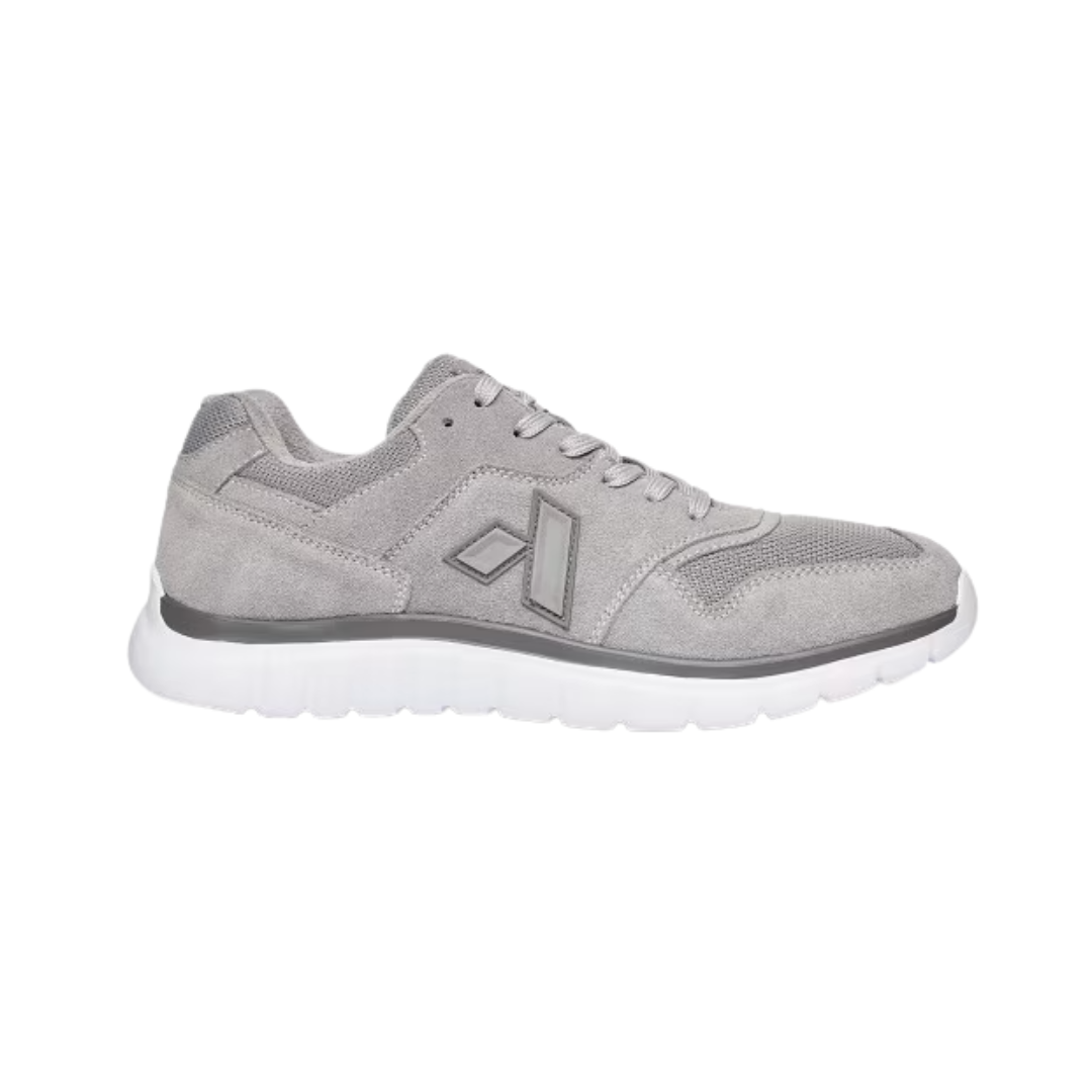 Side View of Men’s Anodyne 50 Sport Trainer in grey – featuring a sleek athletic design, contrast detailing for visual appeal, and shock-absorbing midsole for long-lasting cushioning.