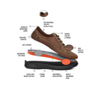 Side View of Men’s Anodyne 72 Casual Sport in oil brown – featuring a smooth, streamlined silhouette, contrast stitching for subtle detail, and midsole cushioning for underfoot support.