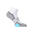 Side View of Anodyne 8 Quarter Length Diabetic Sock in white – featuring a non-binding top for improved circulation, seamless toe design to reduce friction, and soft moisture-wicking fabric for all-day comfort.