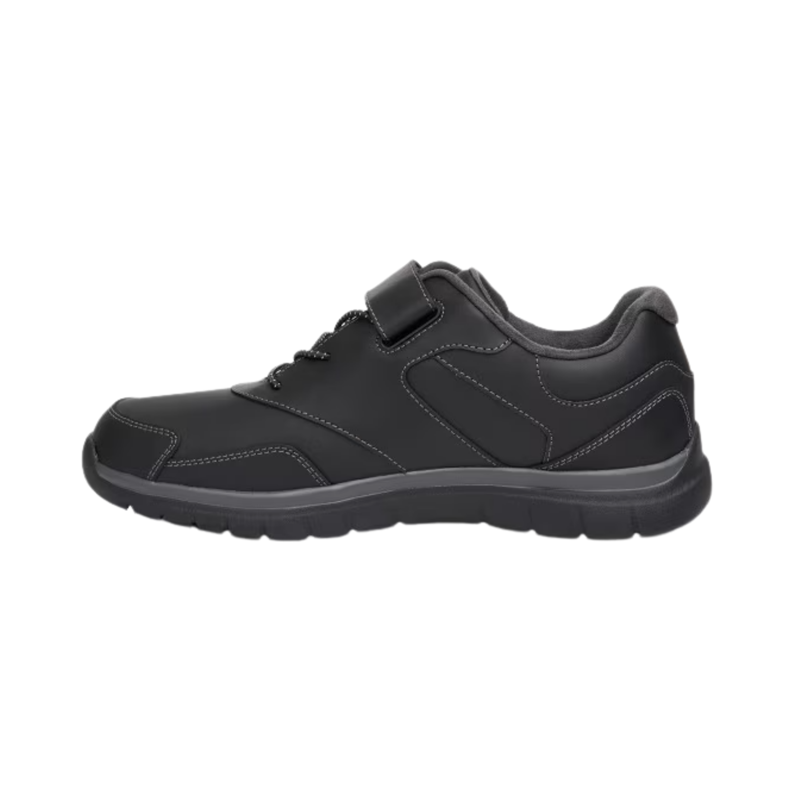 Side view of Men’s Anodyne Sport Walker in Black – Featuring a supportive, ergonomic fit with a cushioned midsole for enhanced stability and comfort during extended walks.