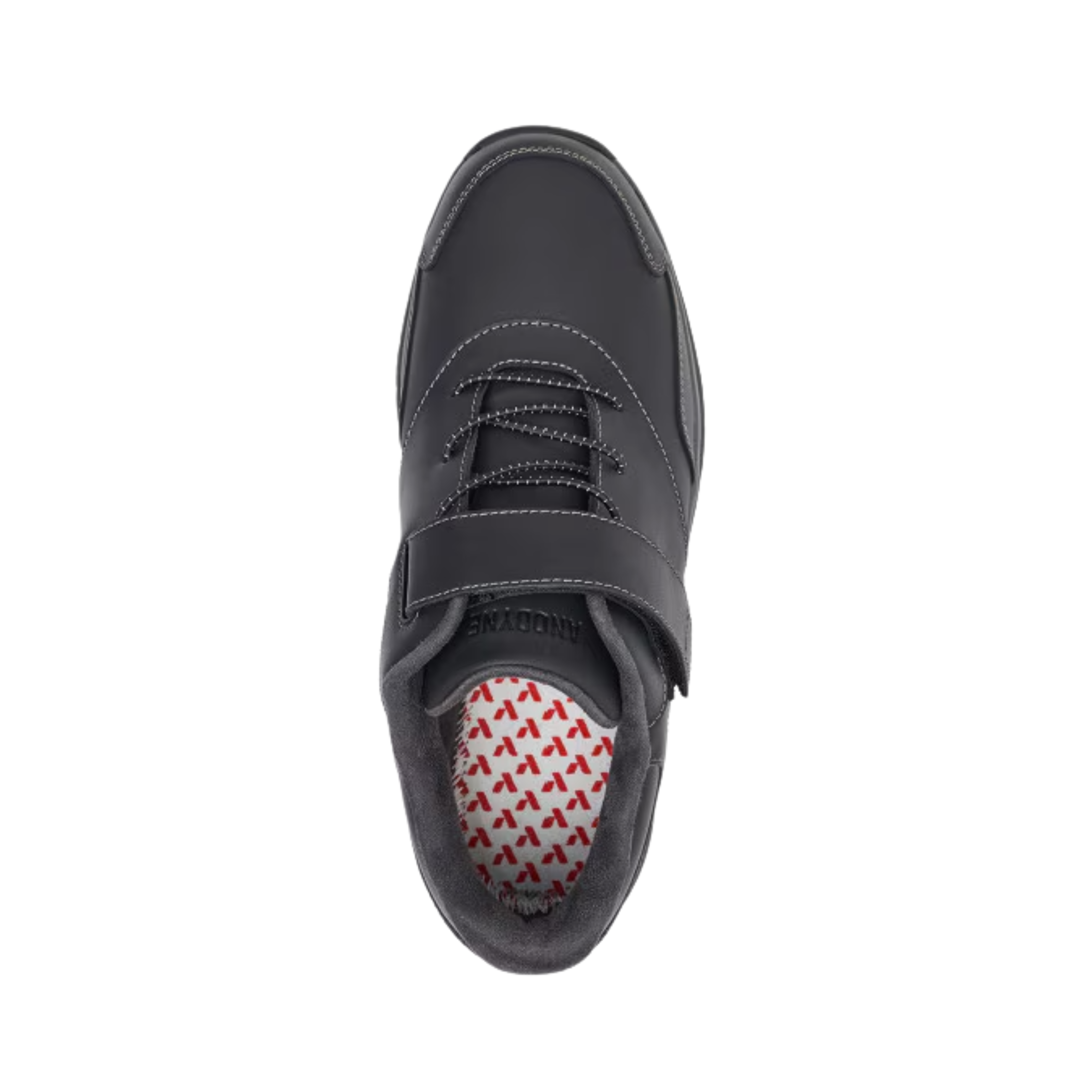 Top view of Men’s Anodyne Sport Walker in Black – Featuring a sleek black leather upper with a breathable design for added comfort and ventilation.