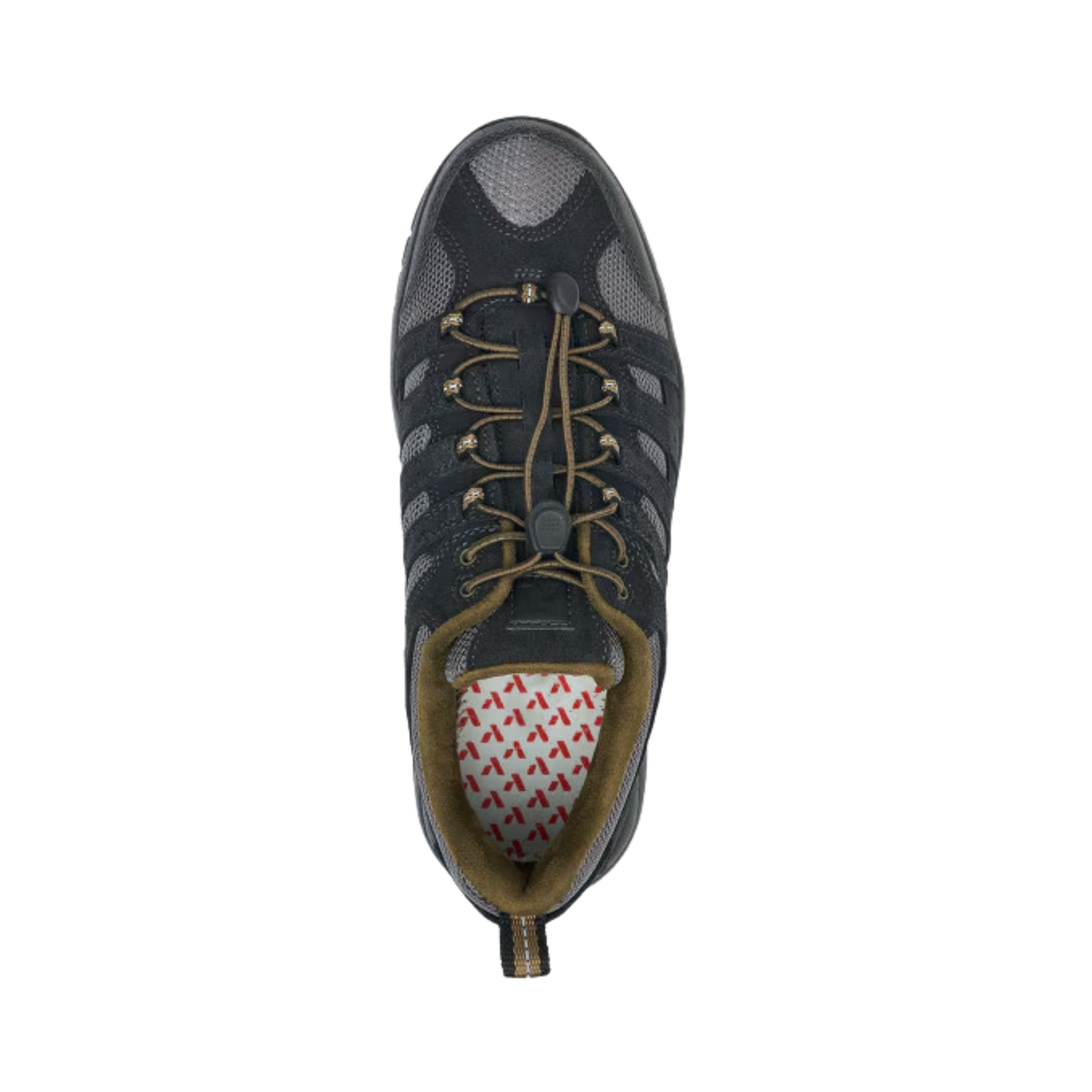Top view of Men’s Anodyne Trail Walker in Dark Grey – Featuring a rugged, breathable mesh upper with reinforced overlays for added durability and support during outdoor activities.