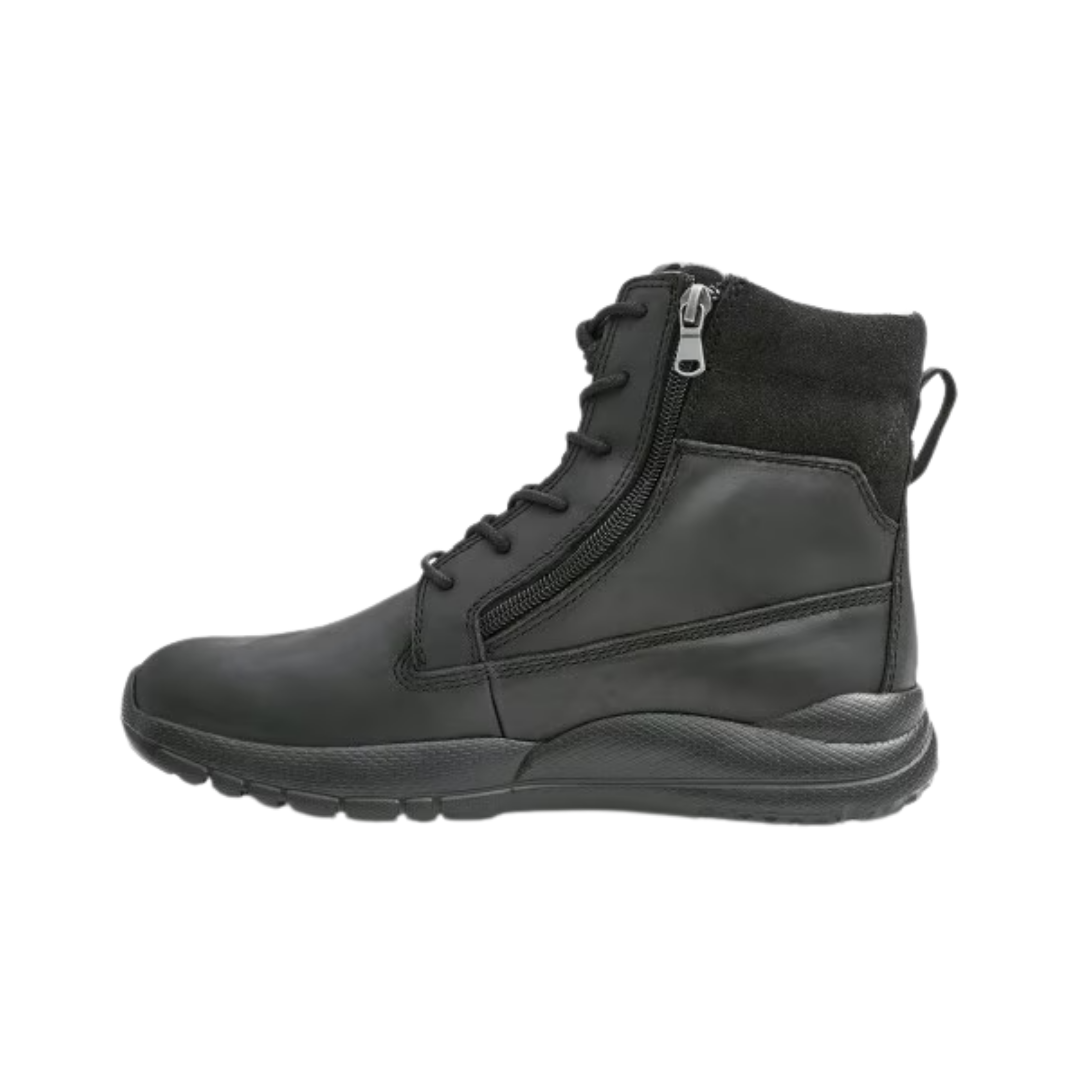 Side view of Men’s Anodyne Trail Worker in Oil Black – Featuring a sturdy construction with a wide base and flexible midsole for enhanced comfort during long hours of wear.