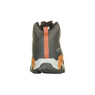 Back view of Men's Arete Mid B-Dry Boot in Black/Copper – featuring a supportive heel counter, heel pull-tab for easy on and off, and a mid-height collar for ankle support and stability.
