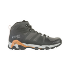 Side view of Men's Arete Mid B-Dry Boot in Black/Copper – featuring a lightweight synthetic and mesh upper with B-Dry waterproof technology, cushioned midsole for responsive support, and a grippy outsole designed for agile performance on the trail.