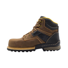 Side View of Men’s Avenger A-Max Dozer Composite Toe Boot in Brown – featuring a slip- and oil-resistant rubber outsole for secure footing, a shock-absorbing midsole to reduce fatigue, and a classic work boot design built for heavy-duty jobsite performance.