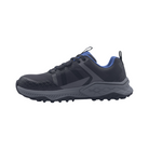 Side View of Men’s Avenger Aero Trail Composite Toe Boot in Black and Blue – featuring a slip- and oil-resistant rubber outsole for superior traction, a supportive midsole for shock absorption, and reinforced stitching for rugged durability.