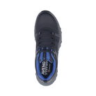 Top View of Men’s Avenger Aero Trail Composite Toe Boot in Black and Blue – featuring a lightweight composite safety toe for metal-free protection, breathable mesh and leather upper for airflow, and a cushioned footbed for long-lasting comfort.