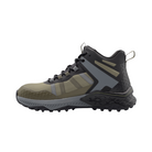 Side View of Men’s Avenger Aero Trail Mid Composite Toe Boot in Olive – featuring a slip- and oil-resistant rubber outsole for reliable traction, a mid-cut design for ankle support, and a shock-absorbing midsole to reduce fatigue during extended wear.