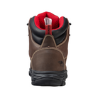 Back View of Men’s Avenger Flight Aluminum Toe Boot in Brown – featuring a reinforced heel counter for stability, dual pull tabs for easy on-and-off, and durable stitching designed to withstand demanding work conditions.
