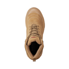 Top View of Men’s Avenger K4 Aluminum Toe Boot in Coyote – featuring a lightweight aluminum safety toe for impact protection, a breathable mesh and leather upper for durability and airflow, and a cushioned insole for all-day comfort.