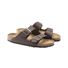 Side view of Women’s Birkenstock Arizona Birko-Flor sandal in Dark Brown – showcasing the timeless silhouette with a durable Birko-Flor upper and a supportive footbed for enhanced comfort.