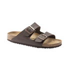 Side view of Women’s Birkenstock Arizona Birko-Flor sandal in Dark Brown – showcasing the timeless silhouette with a durable Birko-Flor upper and a supportive footbed for enhanced comfort.
