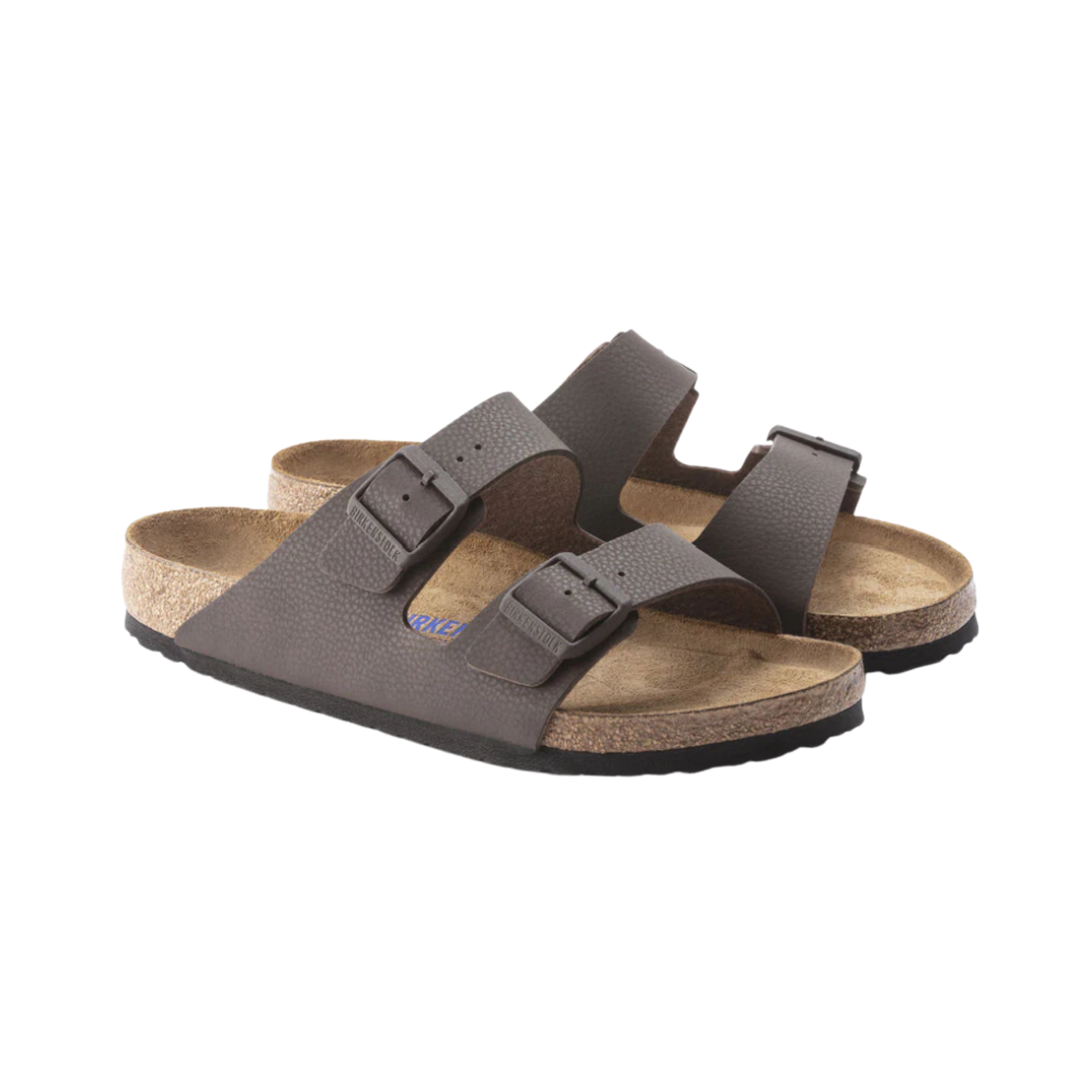 Side view of Men’s Birkenstock Arizona SFB Birko-Flor sandal in Desert Soil Chocolate – showcasing the classic, stylish design with durable Birko-Flor straps and a contoured cork-latex footbed for superior support.