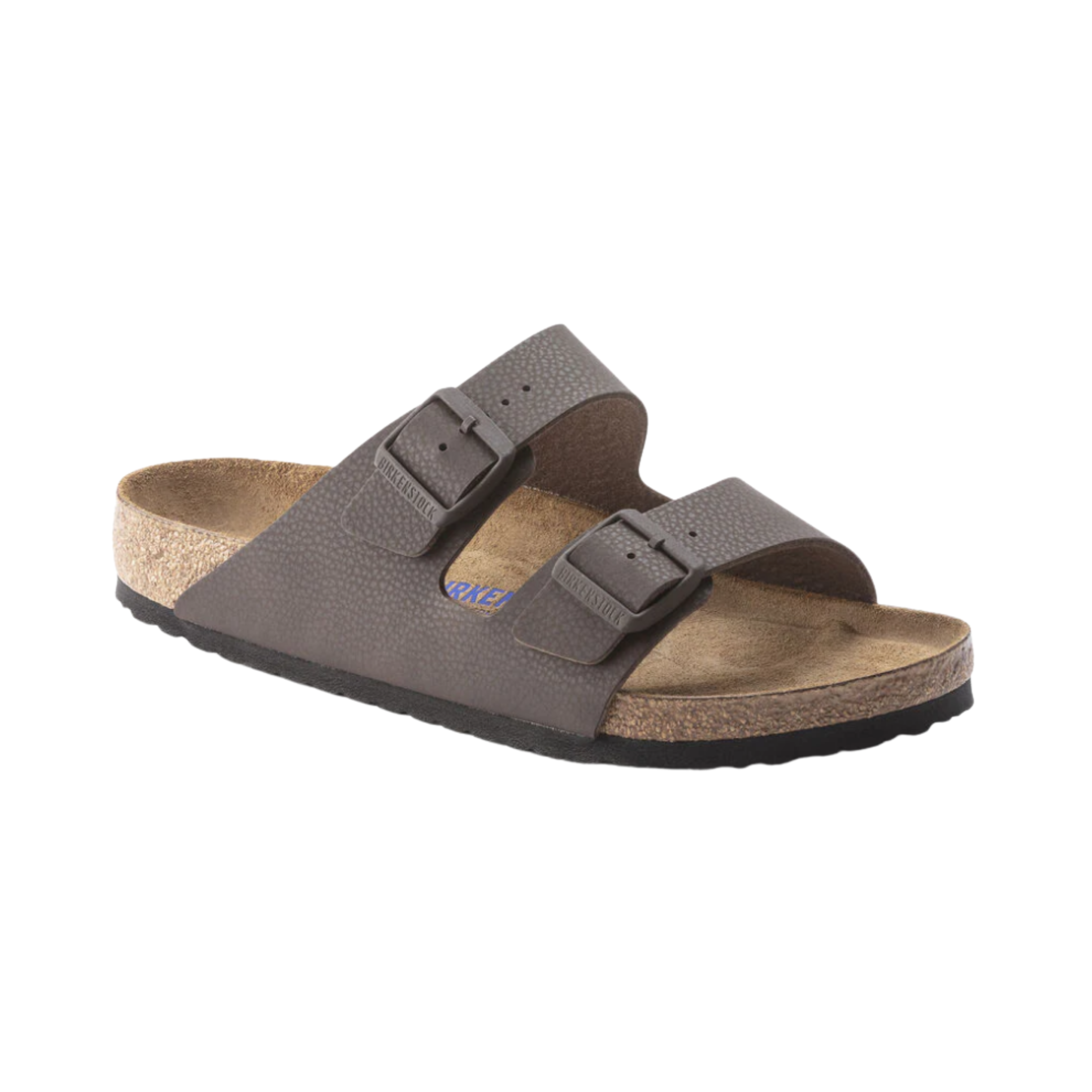 Side view of Men’s Birkenstock Arizona SFB Birko-Flor sandal in Desert Soil Chocolate – showcasing the classic, stylish design with durable Birko-Flor straps and a contoured cork-latex footbed for superior support.