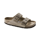 Side View of Women’s Birkenstock Arizona Soft Footbed Oiled Leather sandal in Tobacco Brown – showcasing the warm, tobacco brown color, ergonomic footbed for optimal support, and adjustable straps for a secure fit.