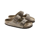 Side View of Women’s Birkenstock Arizona Soft Footbed Oiled Leather sandal in Tobacco Brown – showcasing the warm, tobacco brown color, ergonomic footbed for optimal support, and adjustable straps for a secure fit.