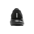 Back view of Men’s Brooks Adrenaline GTS 24 running shoe in black, black, and ebony – featuring molded heel counter for rearfoot stability, pull tab for easy on and off, and subtle branding details.