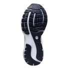 Bottom view of Women’s Brooks Glycerin 20 running shoe in light blue, peacoat, and nightlife – featuring a durable rubber outsole with segmented crash pad and flex grooves for smooth transitions and traction.