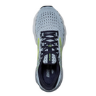 Top view of Women’s Brooks Glycerin 20 running shoe in light blue, peacoat, and nightlife – featuring a breathable engineered mesh upper, plush interior padding, and secure lace-up system for a snug, adaptive fit.