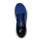 Top view of Women’s Brooks Glycerin GTS 21 in blue/icy pink/rose – featuring a breathable engineered warp knit upper, secure lace-up design, and the soft, nitrogen-infused DNA LOFT v3 midsole for responsive comfort.