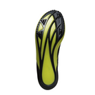 Bottom View of Unisex Brooks Wire 7 Spikes in Black/Nightlife – Featuring a durable spike plate with strategic placement of pins for superior grip on track surfaces and optimized speed.