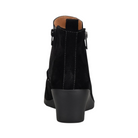Back View of Women’s Comfortiva Ana shoe in black suede – featuring a smooth suede finish with rear seam detail, low stacked heel for subtle elevation, and slip-resistant outsole for everyday traction.