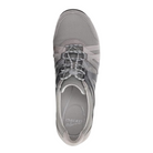 Top view of Women’s Dansko Henriette sneaker in grey suede – featuring breathable mesh panels, suede overlays, and cushioned collar for everyday comfort.