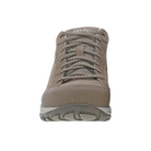 Front view of Women’s Dansko Paisley shoe in suede walnut – featuring a rounded toe, reinforced toe bumper, and traditional lace-up front for a secure fit.