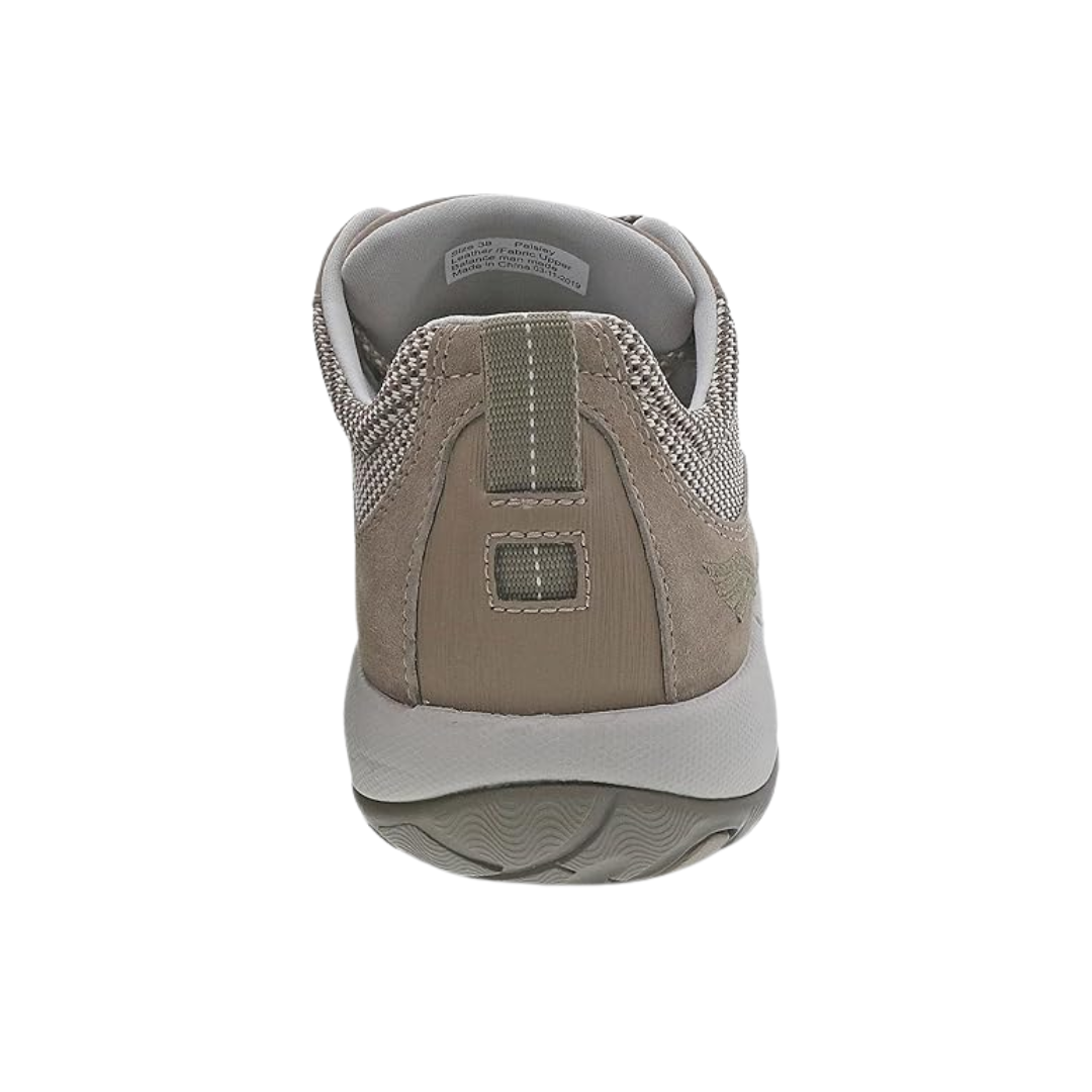Bottom view of Women’s Dansko Paisley shoe in suede walnut – featuring a slip-resistant rubber outsole, multidirectional grip pattern, and durable heel construction.