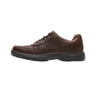 Side View of Men’s Dunham Bryce Oxford in Brown leather – featuring a classic oxford silhouette, durable leather upper, and a lightweight VersaLite EVA outsole for flexibility and comfort.